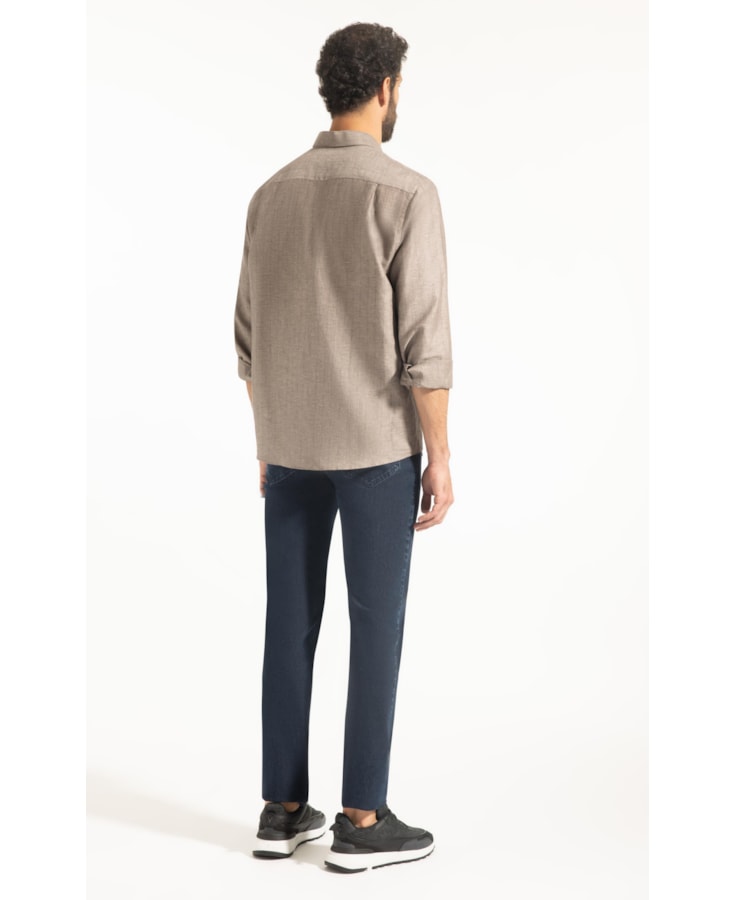 Camisa Linho Paola Classic Shangai Caqui