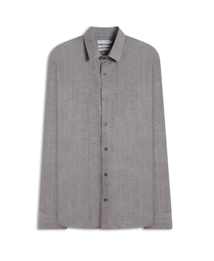 Camisa Linho Paola Classic Shangai Caqui