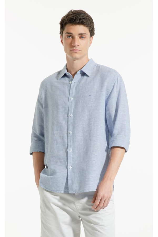 Camisa Linho Pied Azul Bic