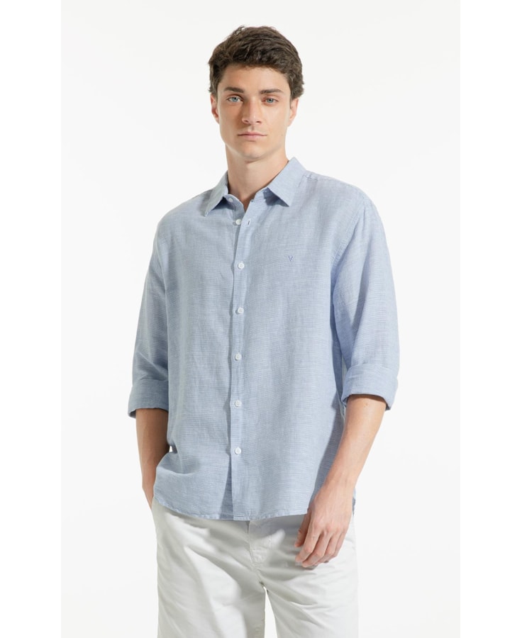 Camisa Linho Pied Azul Bic
