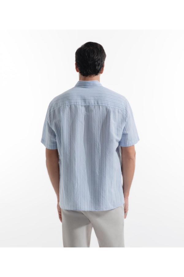 Camisa Linho Portofino Surf Irish Azul Pervante