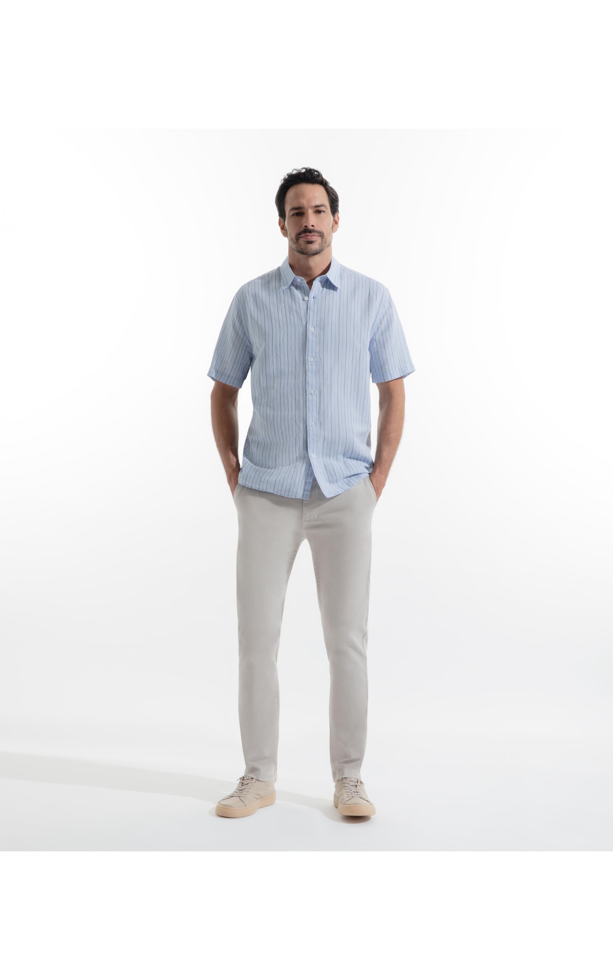 Camisa Linho Portofino Surf Irish Azul Pervante