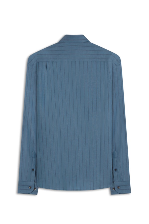 Camisa Linho Rizuto Classic Azul Bic