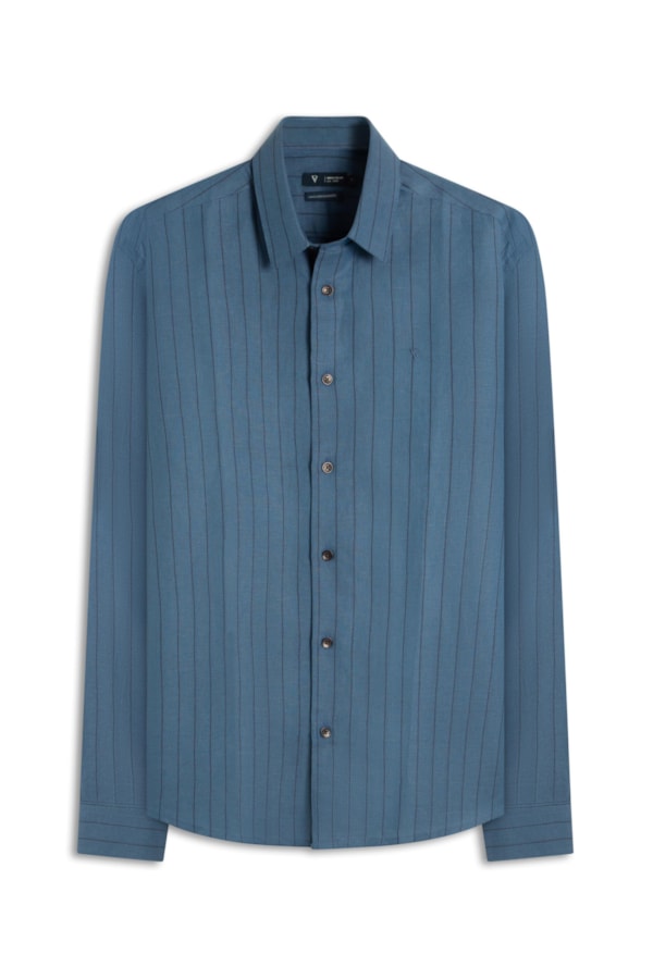 Camisa Linho Rizuto Classic Azul Bic