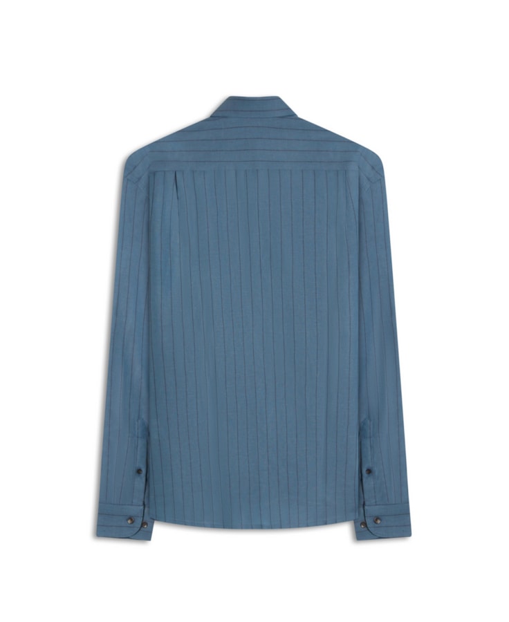 Camisa Linho Rizuto Classic Azul Bic