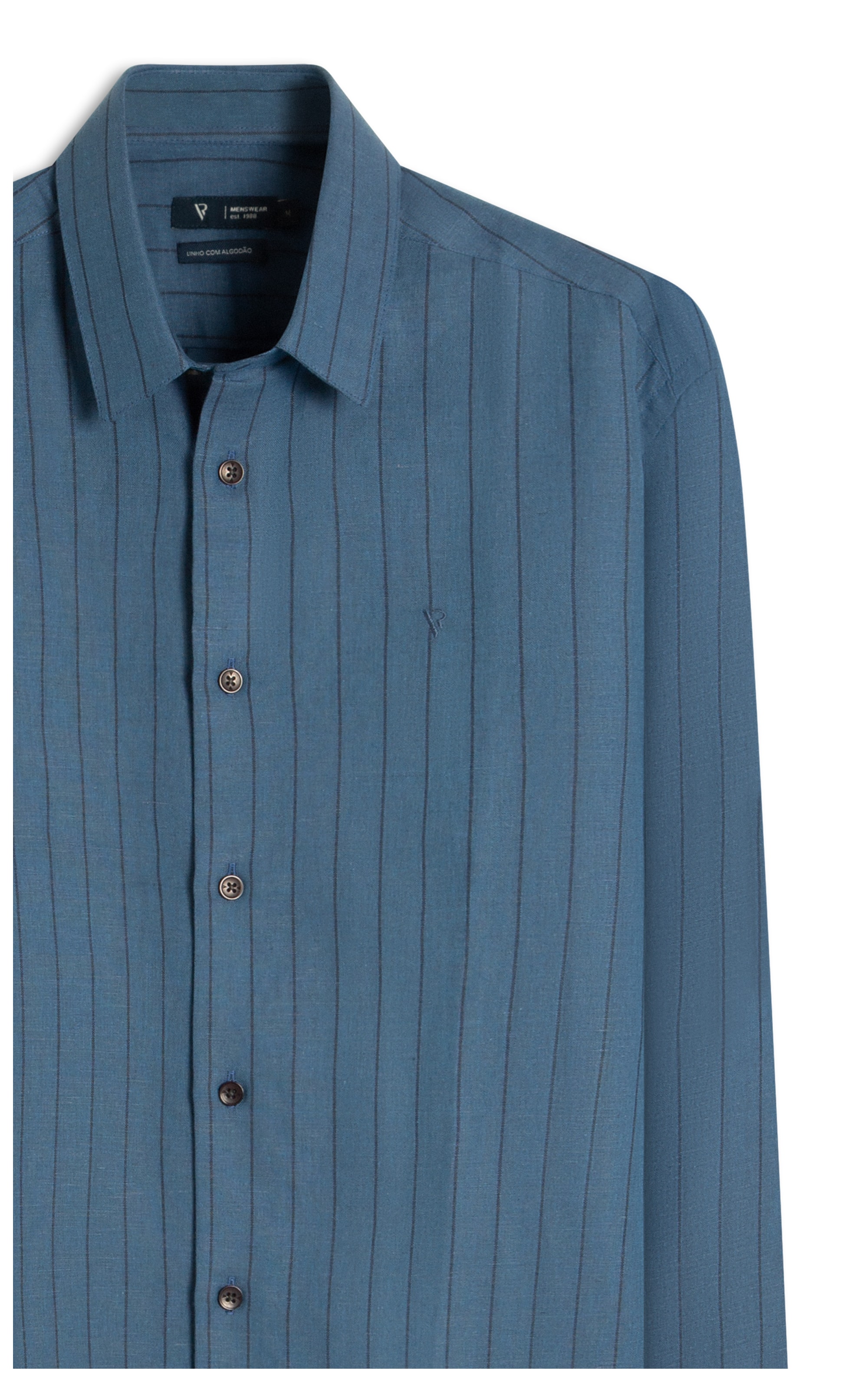 Camisa Linho Rizuto Classic Azul Bic