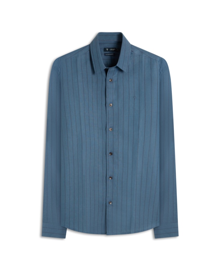 Camisa Linho Rizuto Classic Azul Bic