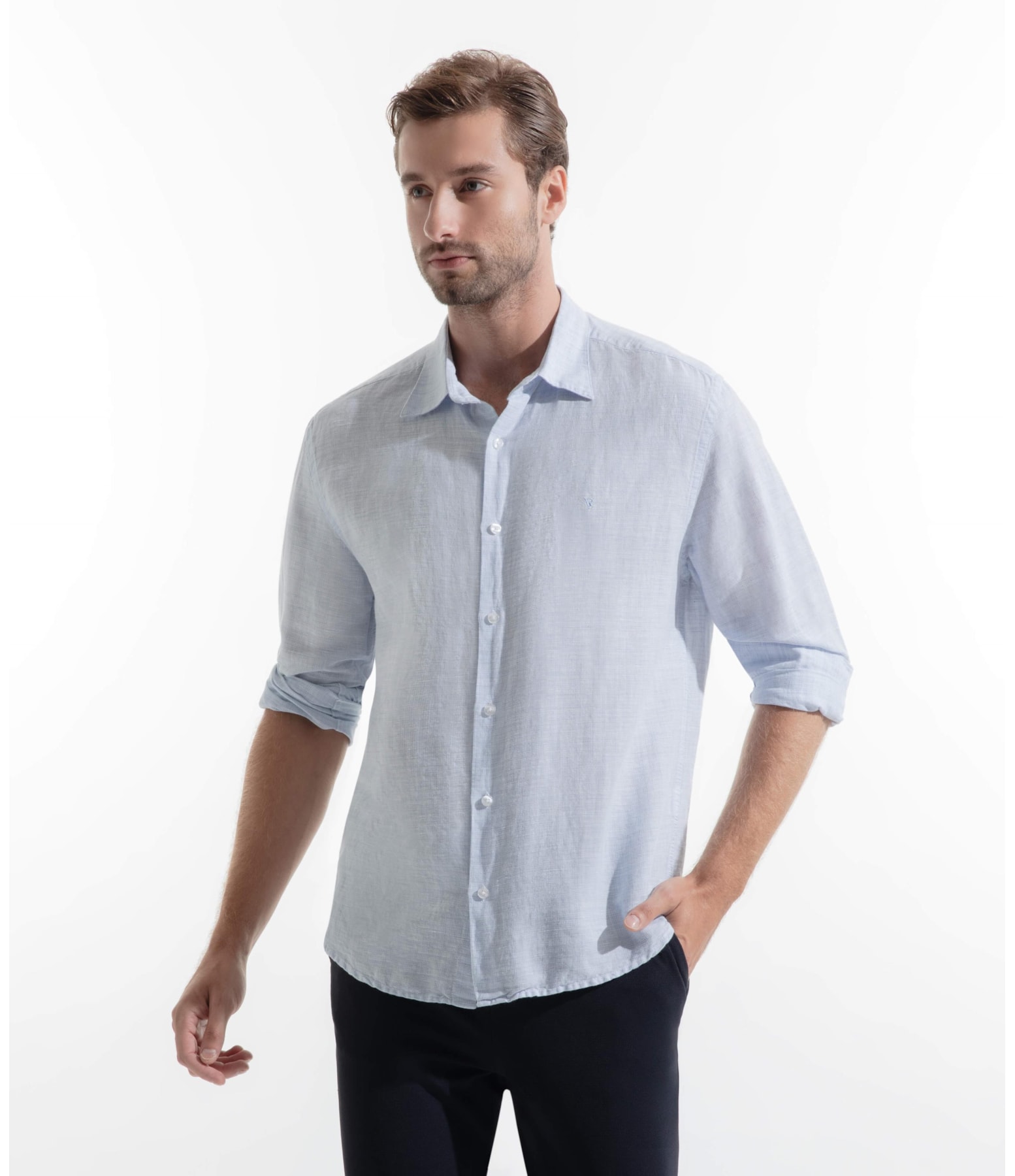 Camisa Linho San Pietro Azul Bic