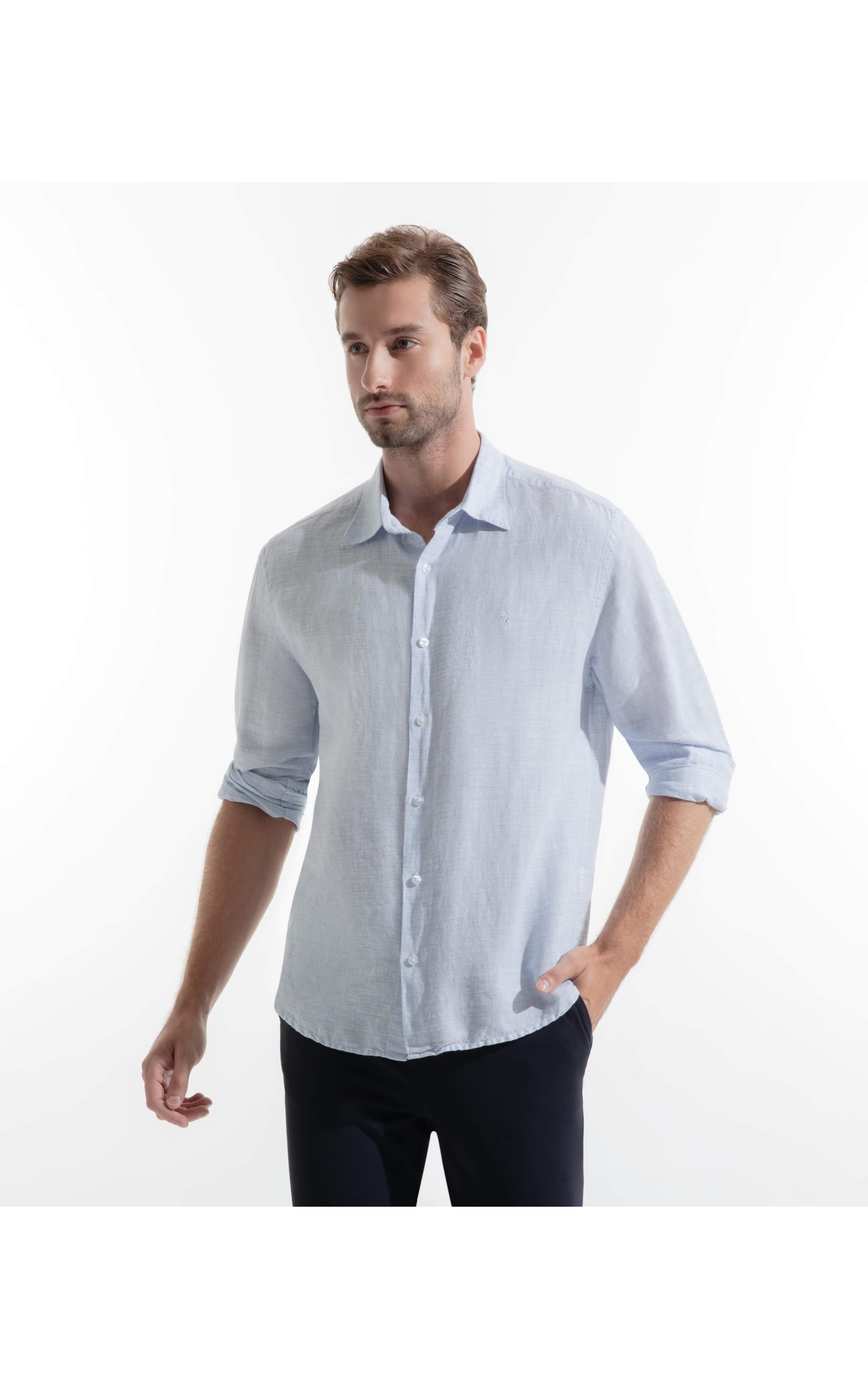 Camisa Linho San Pietro Azul Bic
