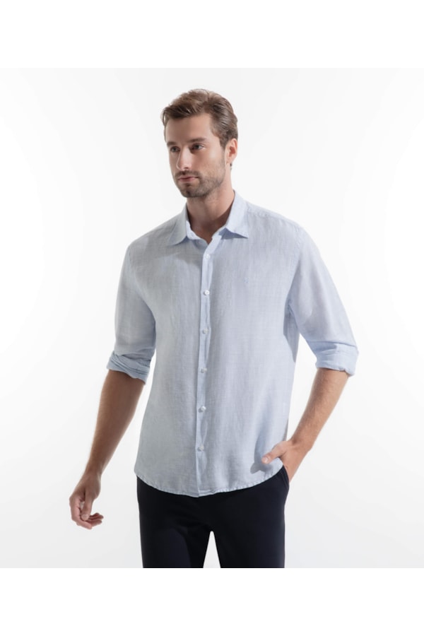 Camisa Linho San Pietro Azul Bic