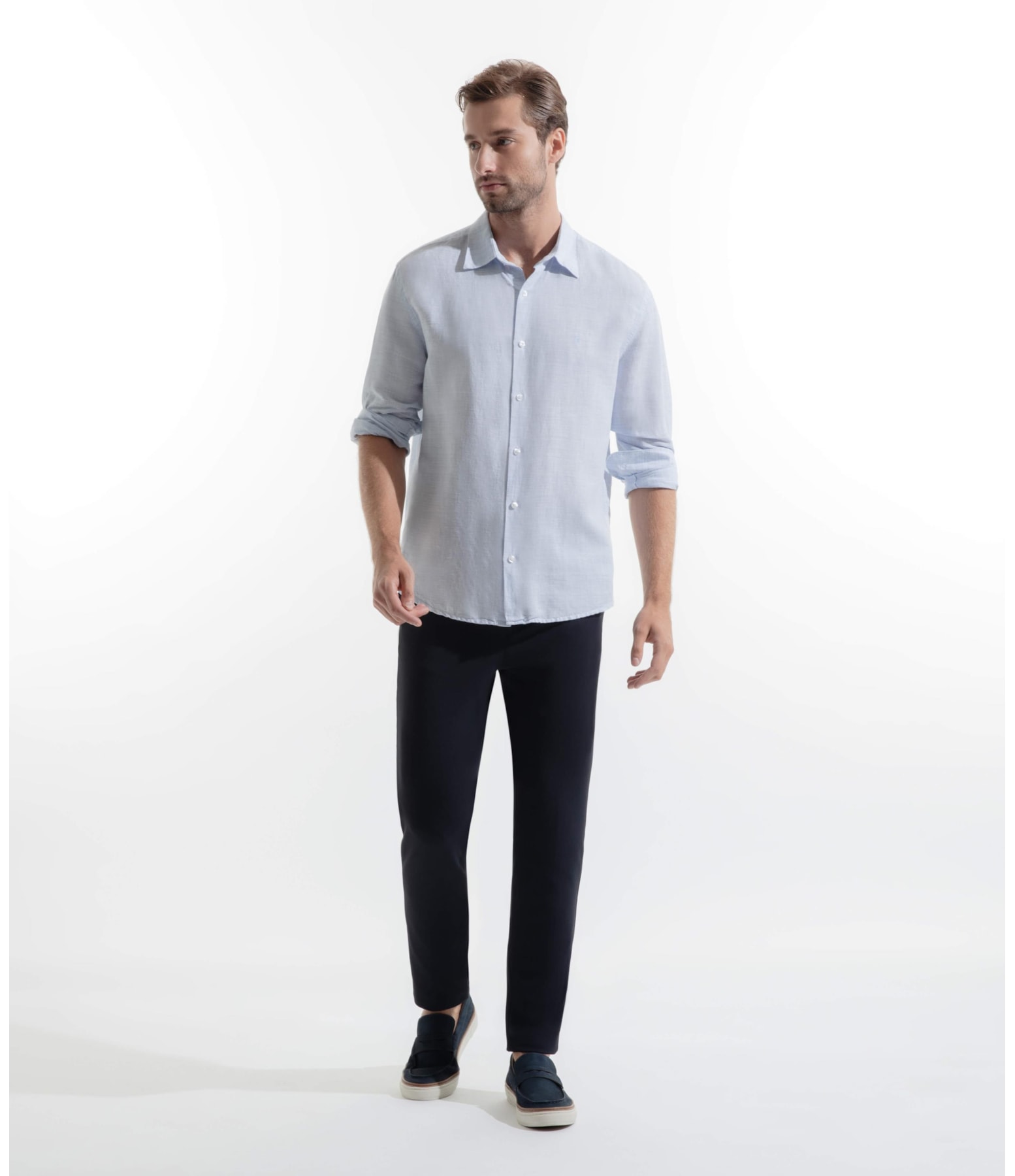 Camisa Linho San Pietro Azul Bic