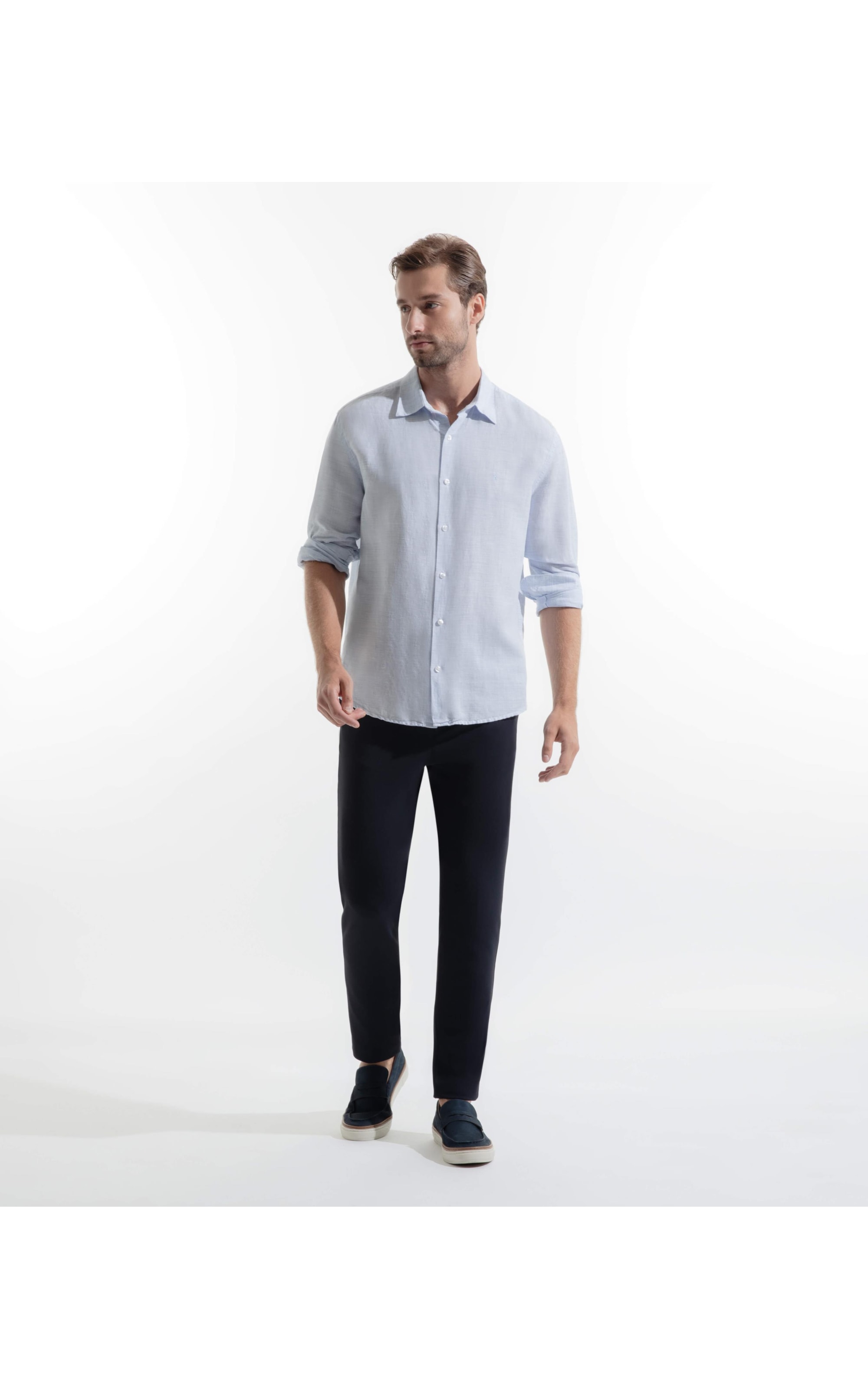 Camisa Linho San Pietro Azul Bic