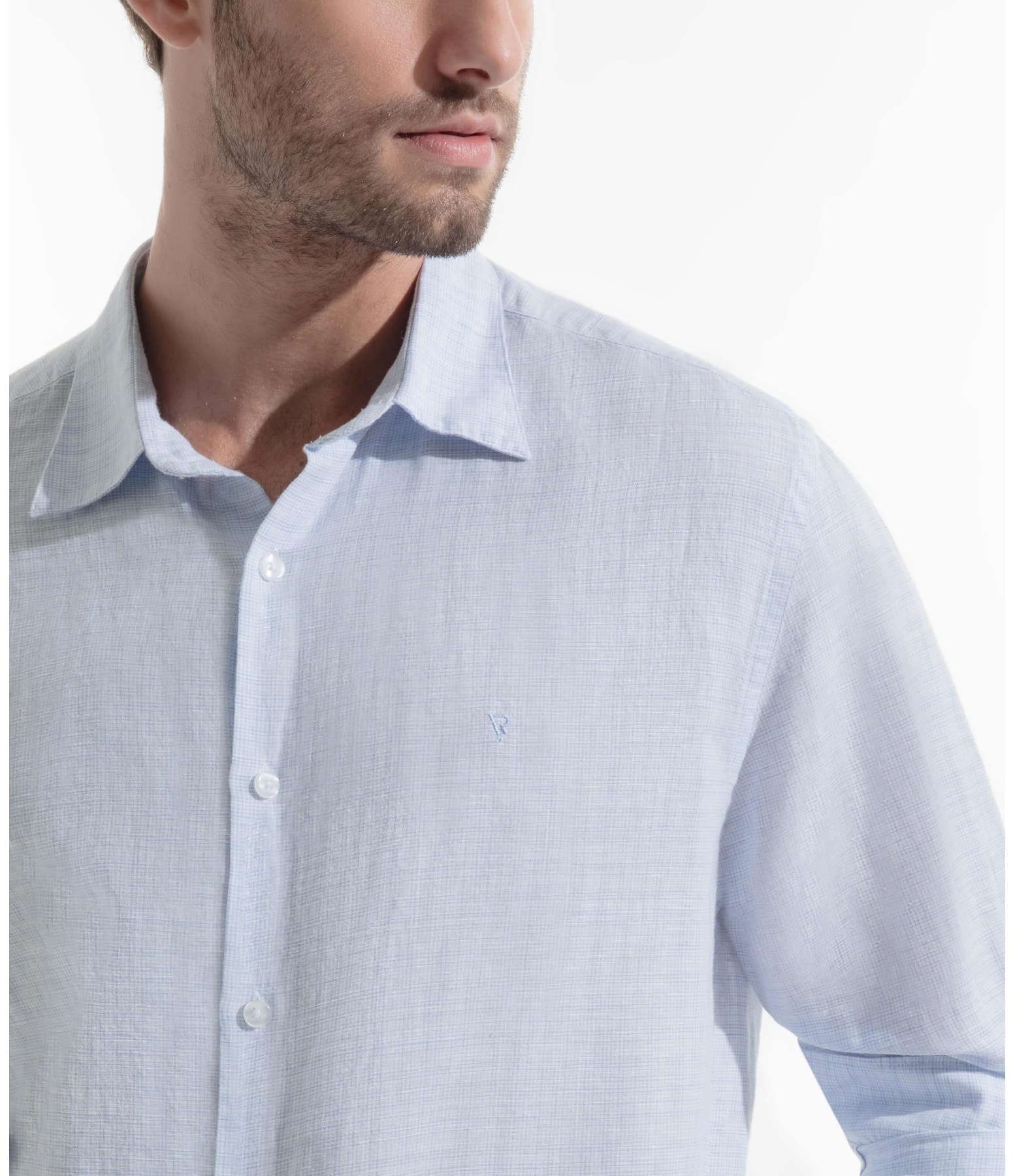 Camisa Linho San Pietro Azul Bic