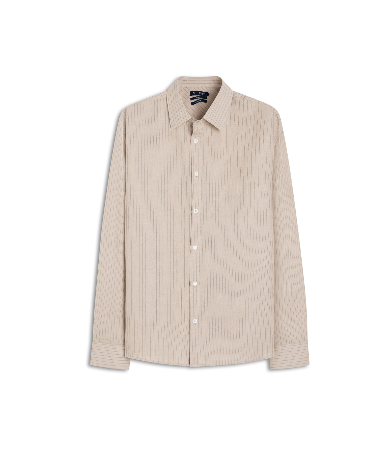 Camisa Linho Stripes Classic New Italian Areia