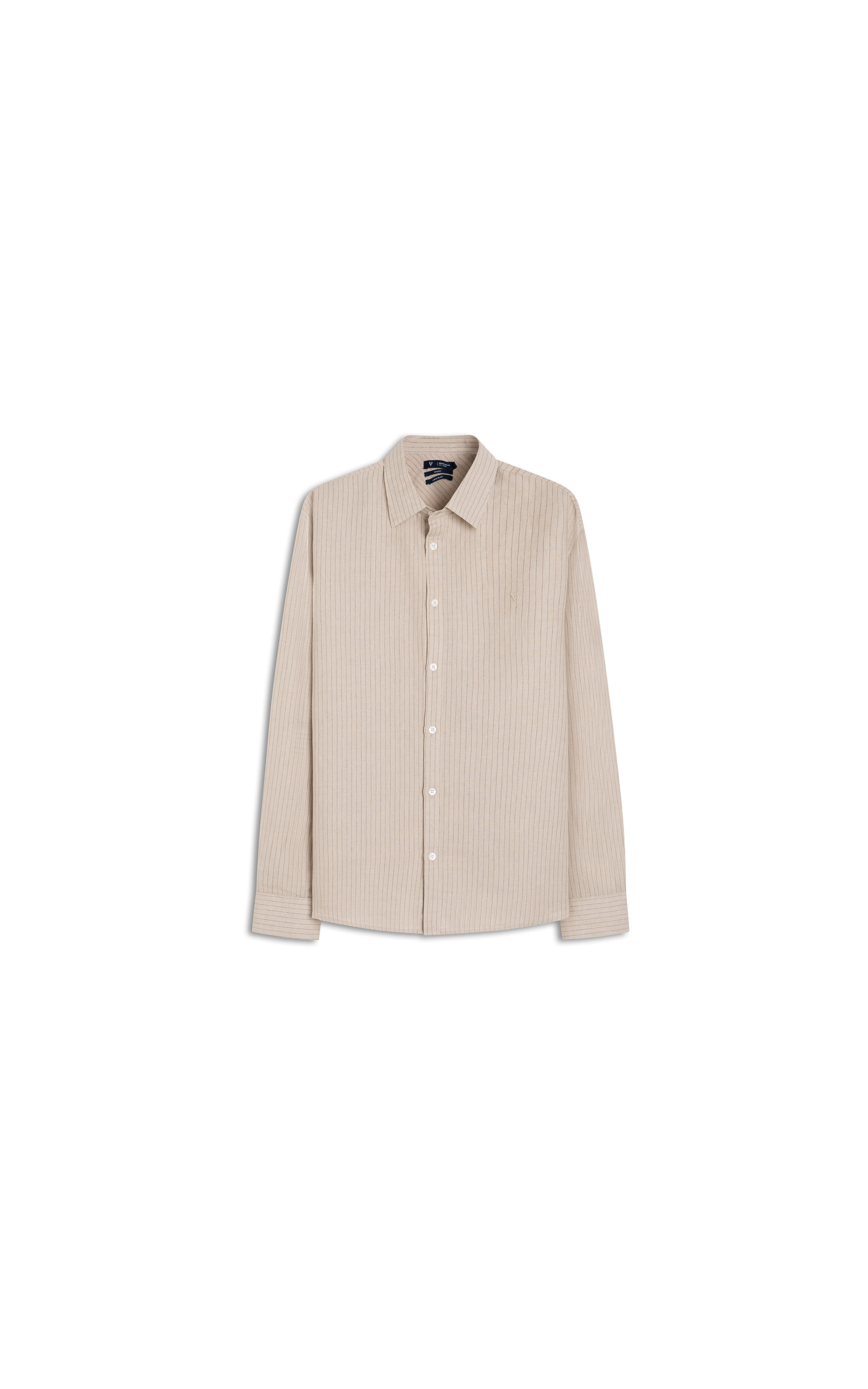 Camisa Linho Stripes Classic New Italian Areia