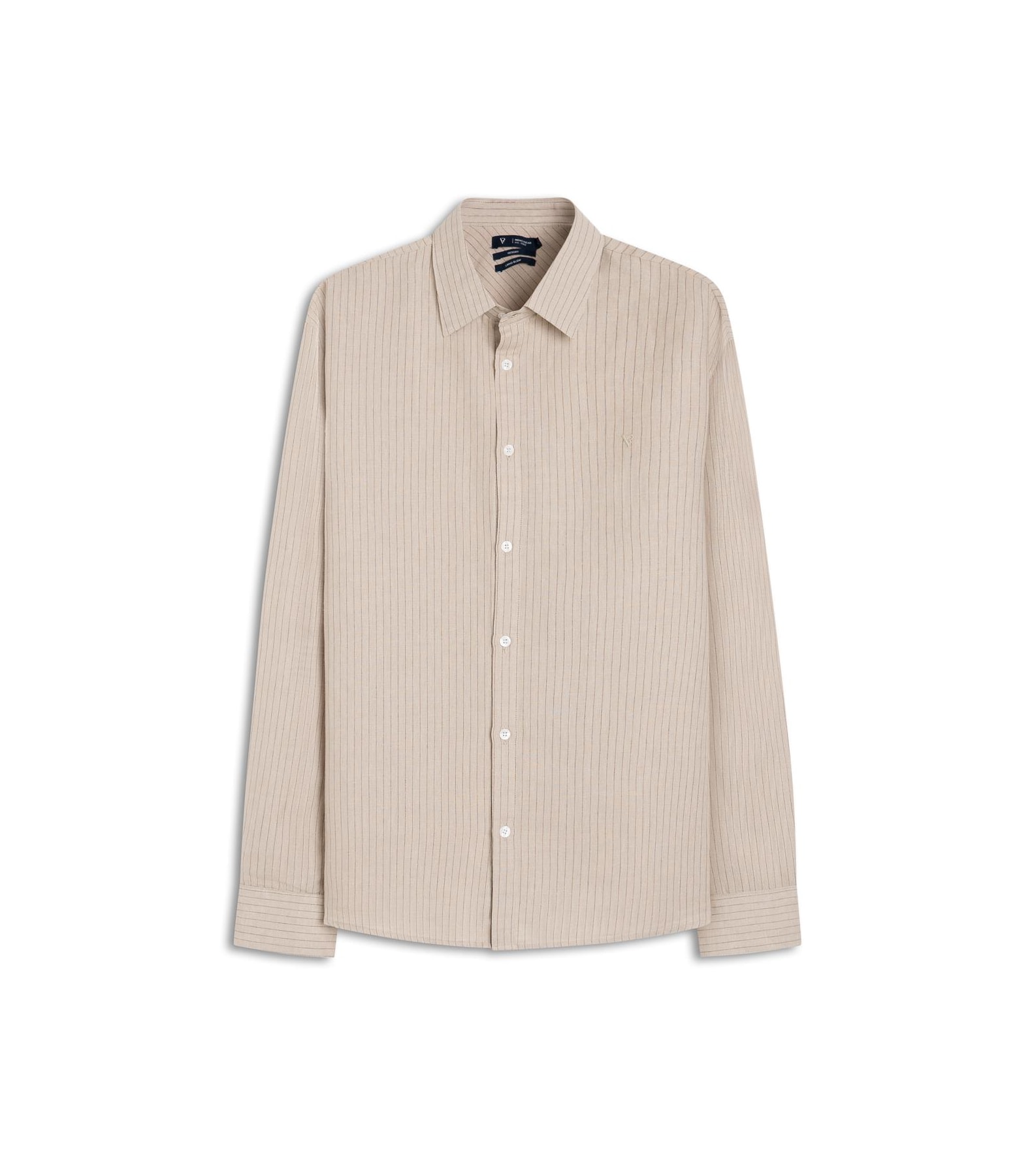 Camisa Linho Stripes Classic New Italian Areia