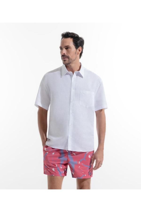 Camisa Linho Unicollor Branco