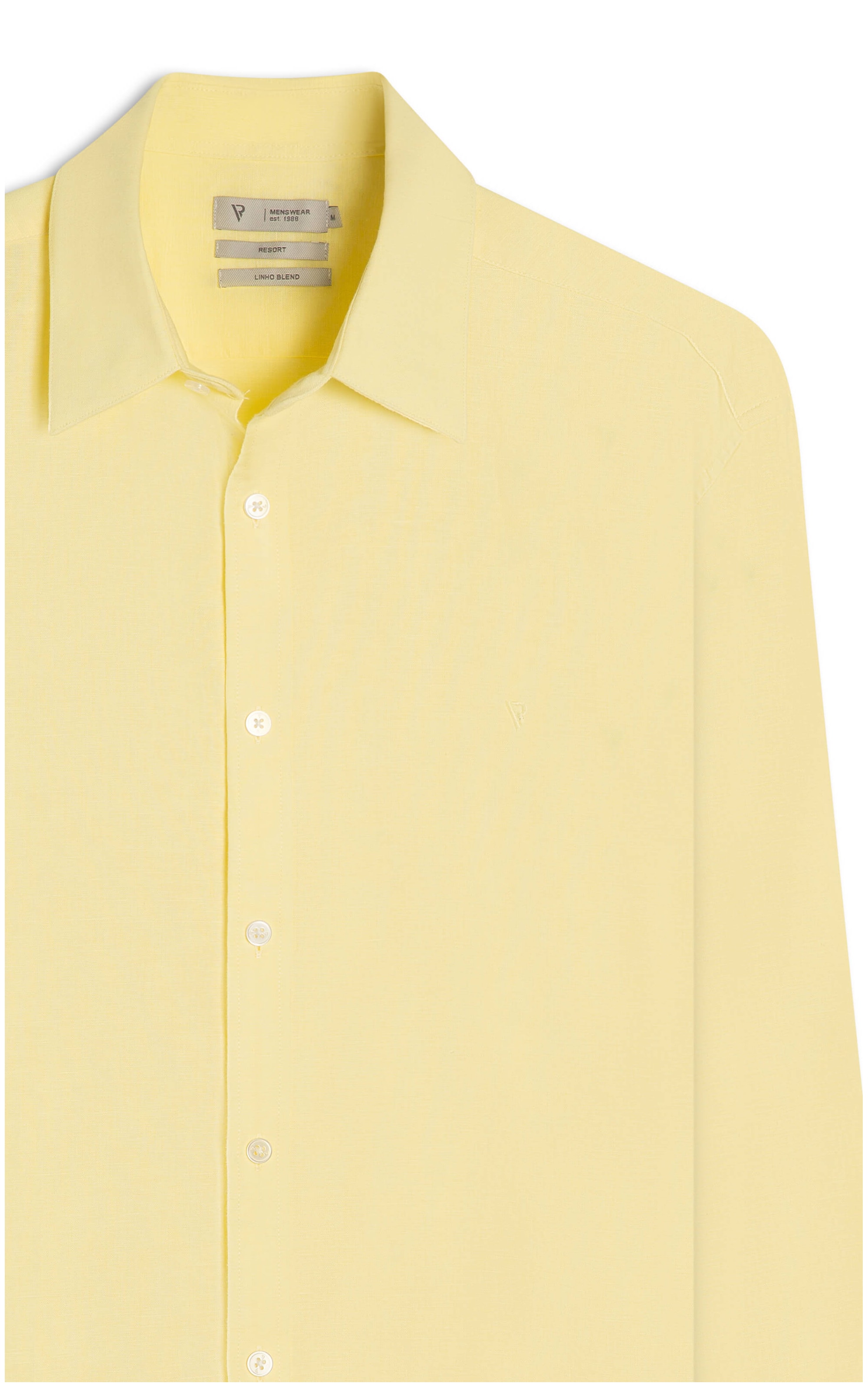 Camisa Linho Unicollor Classic Irish Amarelo