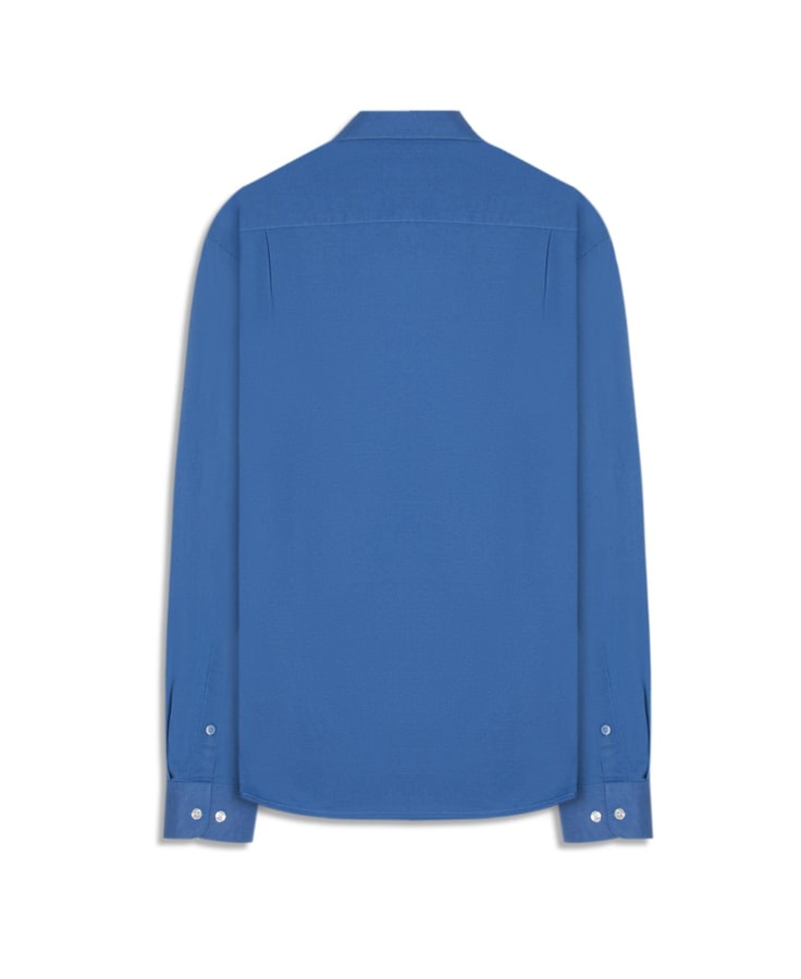 Camisa Linho Unicollor Classic Irish Azul Bic