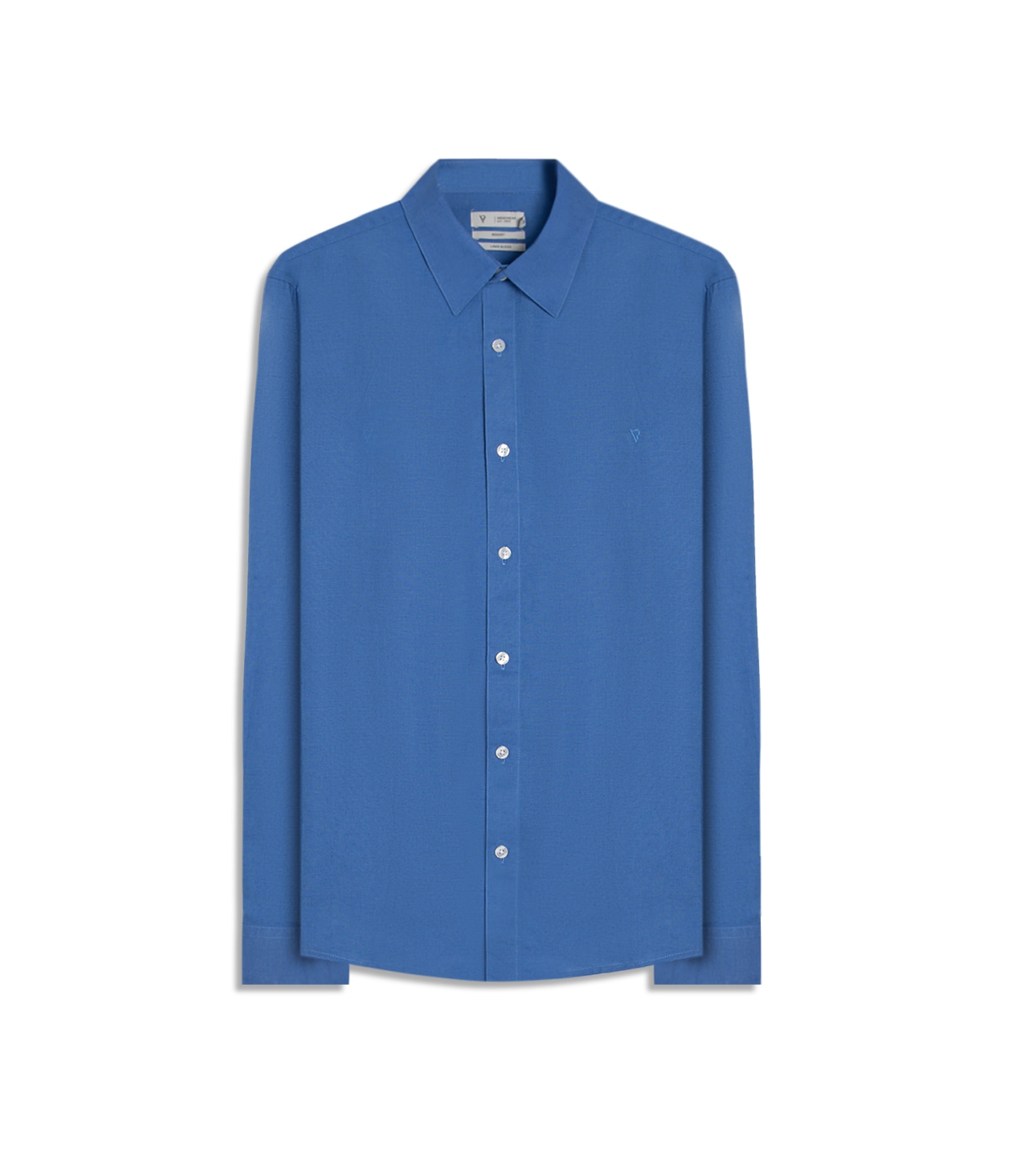 Camisa Linho Unicollor Classic Irish Azul Bic