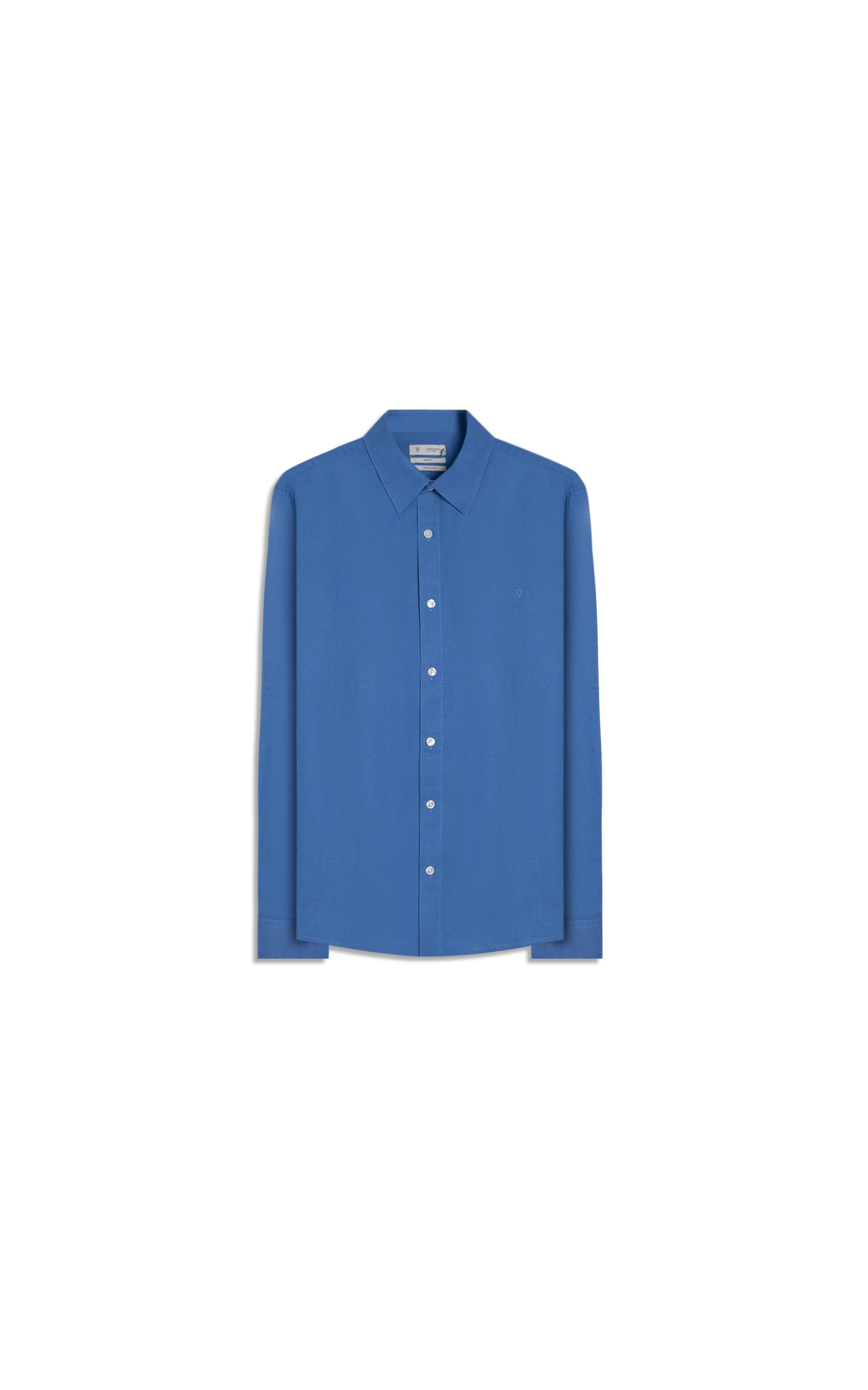 Camisa Linho Unicollor Classic Irish Azul Bic