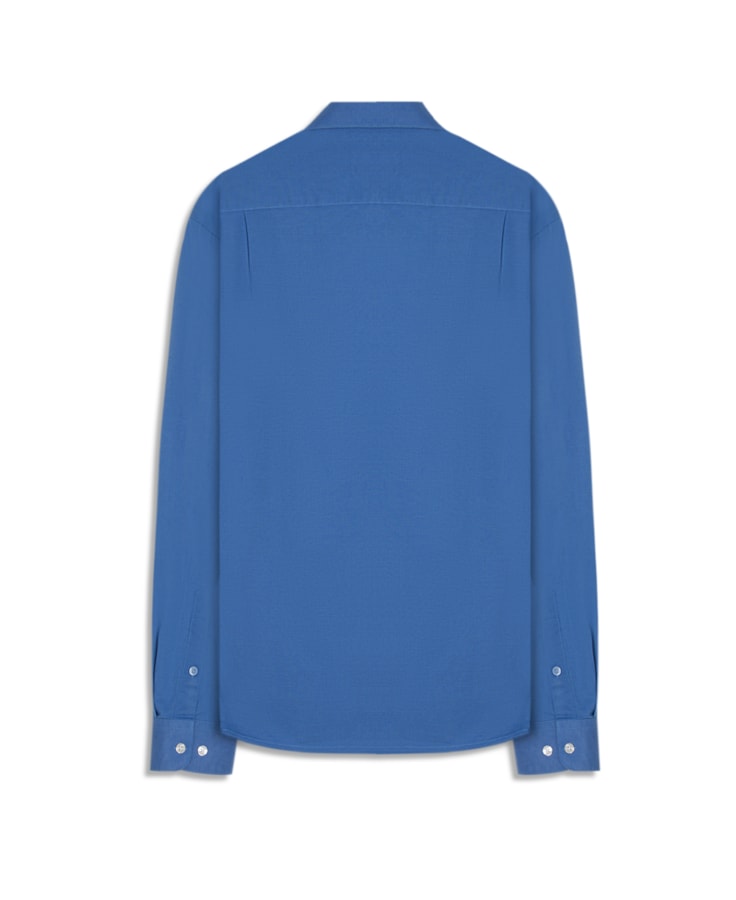 Camisa Linho Unicollor Classic Irish Azul Bic