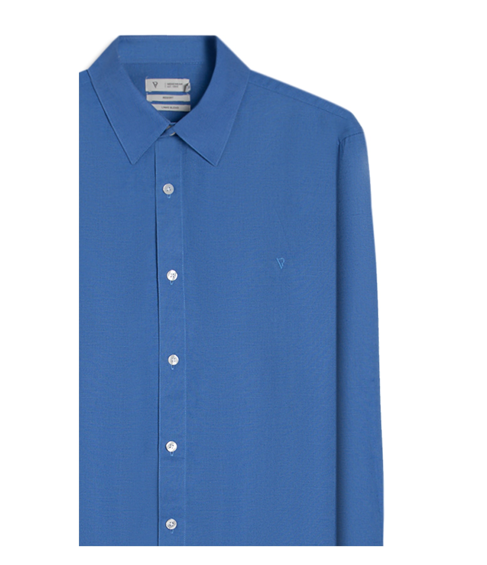 Camisa Linho Unicollor Classic Irish Azul Bic