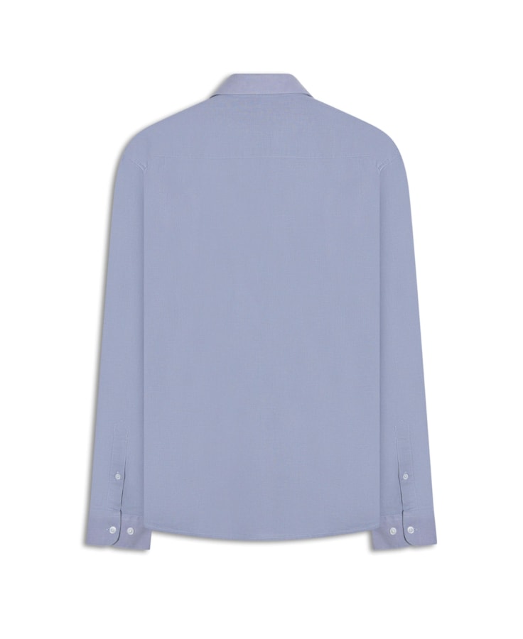 Camisa Linho Unicollor Classic Irish Azul Claro
