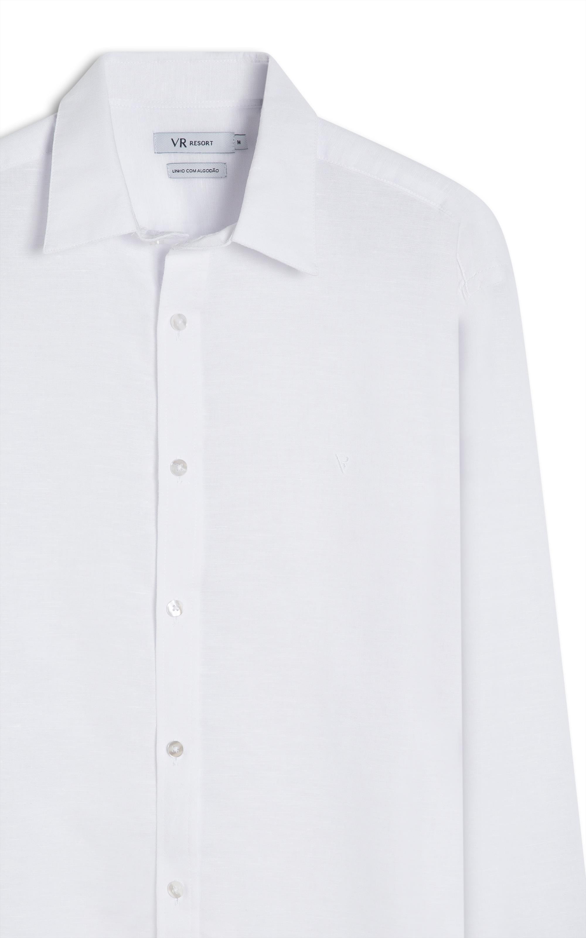 Camisa Linho Unicollor Classic Irish Branco