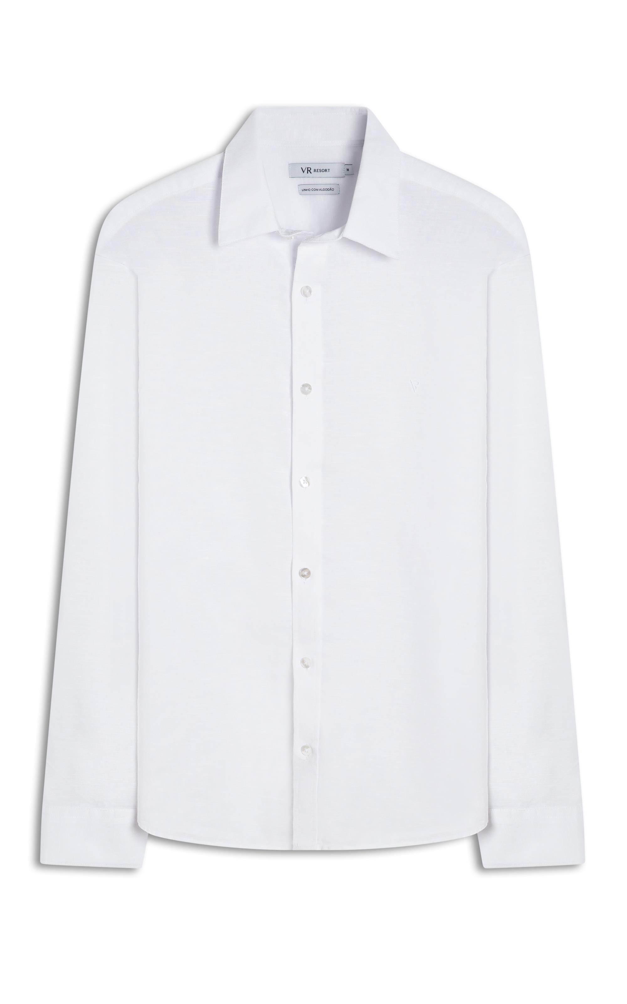 Camisa Linho Unicollor Classic Irish Branco