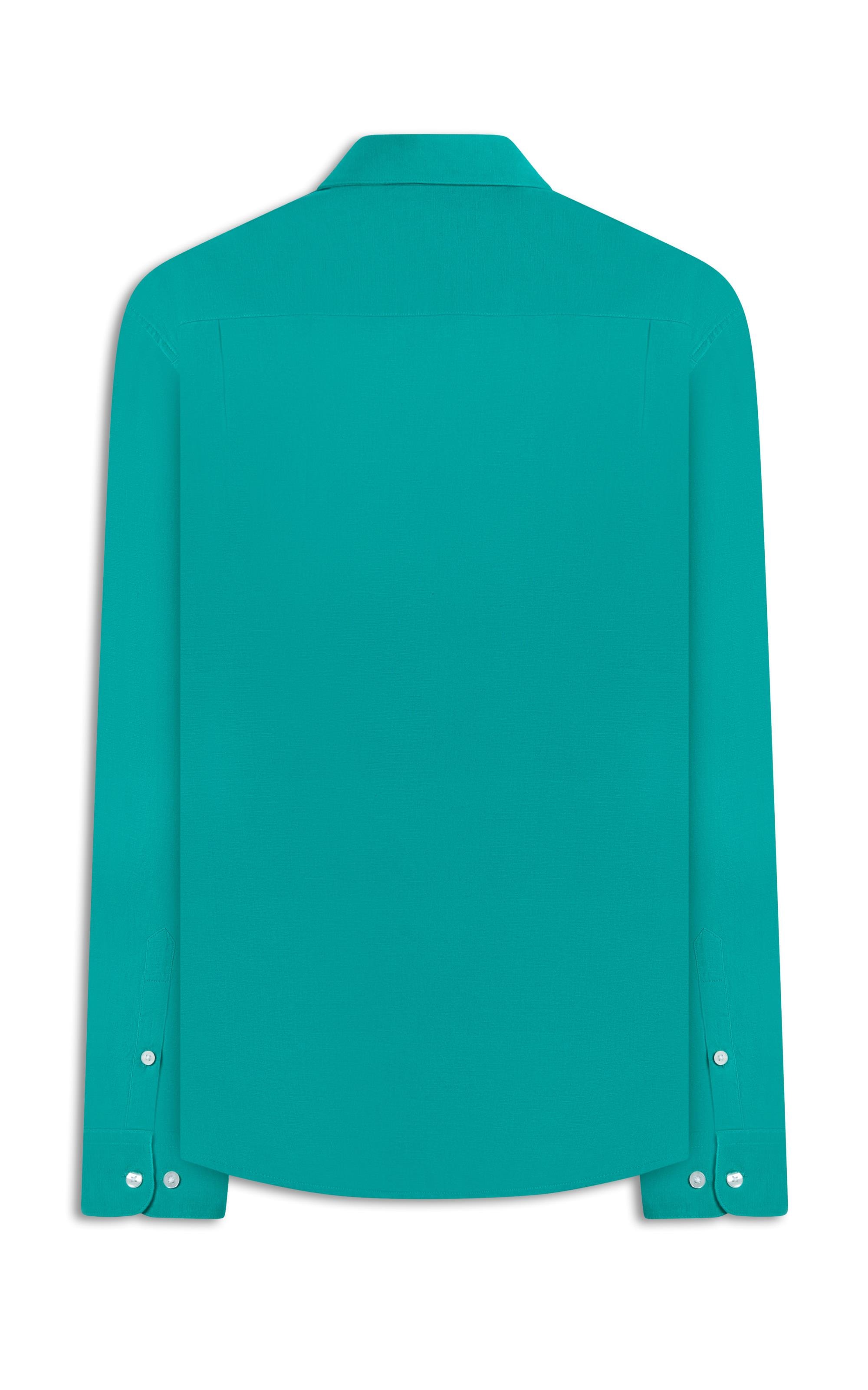 Camisa Linho Unicollor Classic Irish Esmeralda