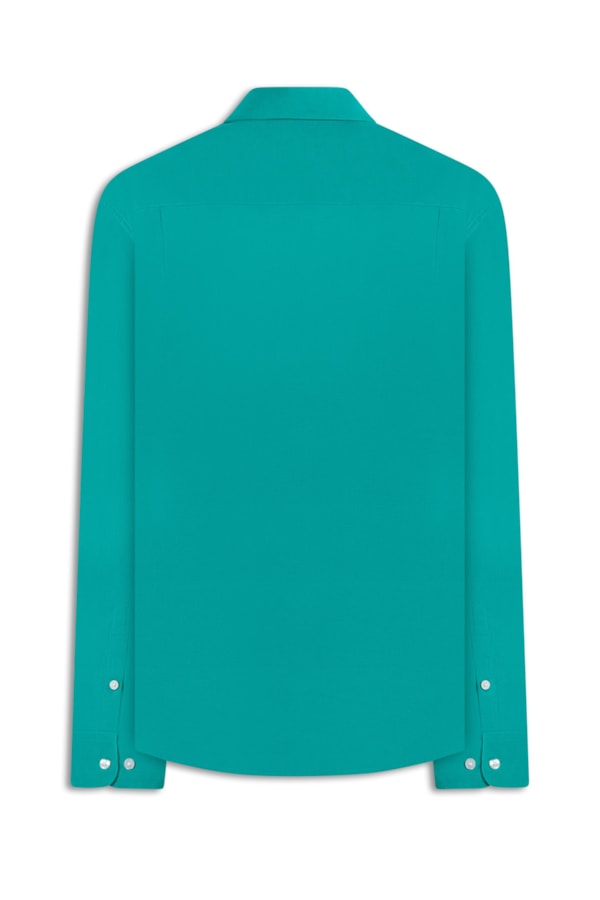 Camisa Linho Unicollor Classic Irish Esmeralda
