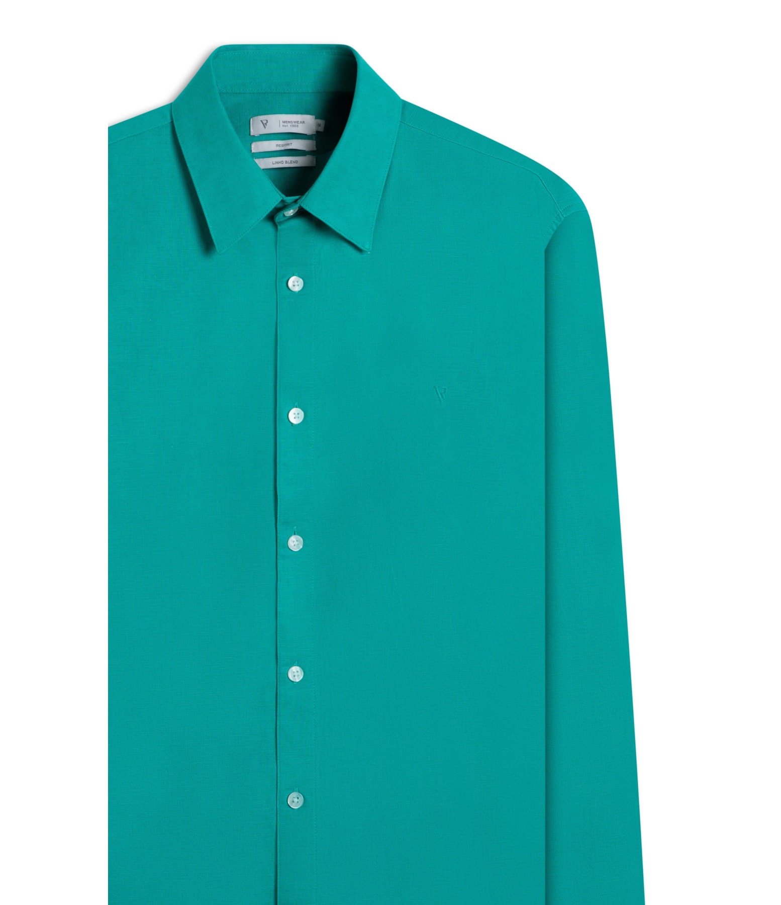 Camisa Linho Unicollor Classic Irish Esmeralda