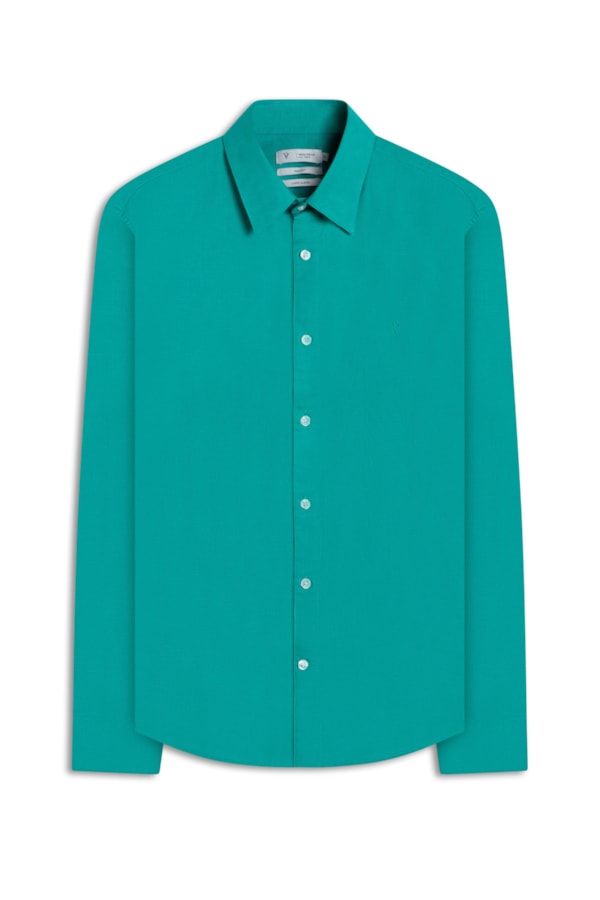 Camisa Linho Unicollor Classic Irish Esmeralda