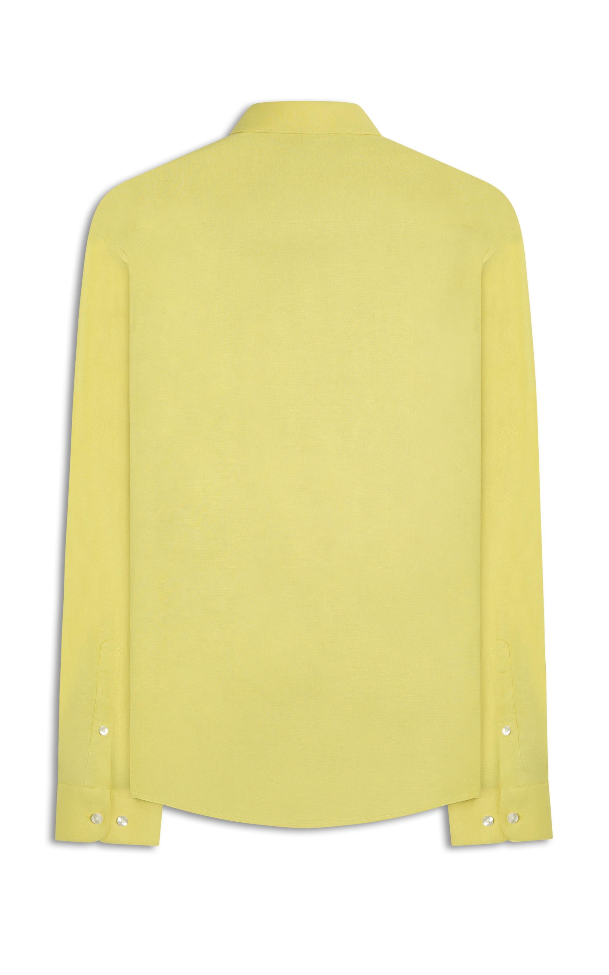 Camisa Linho Unicollor Classic Irish Lemom