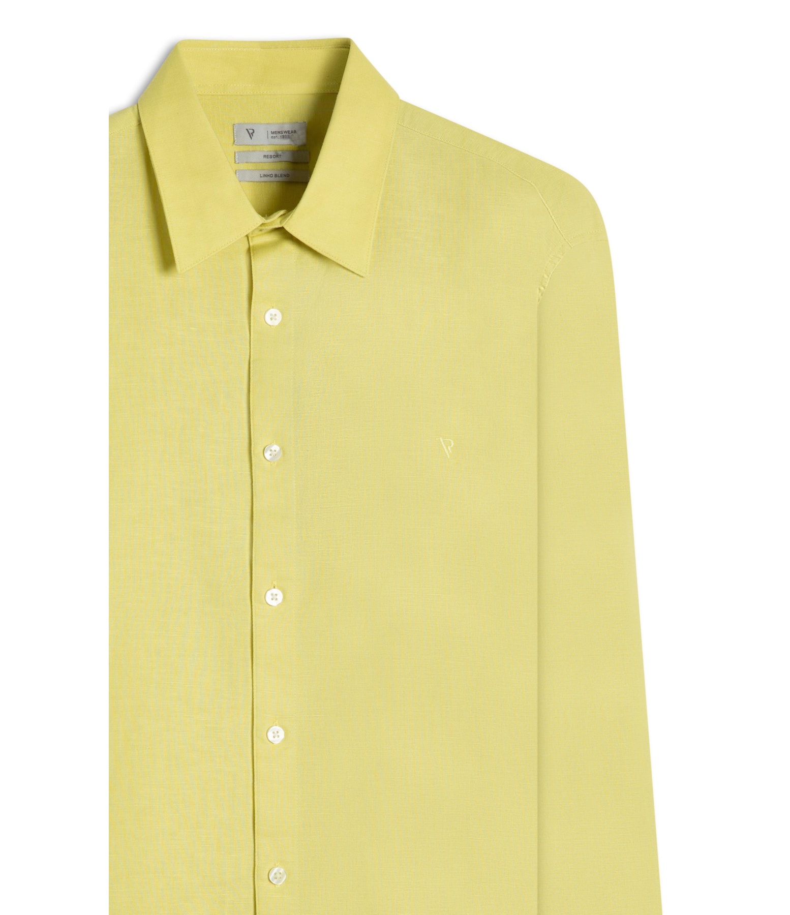 Camisa Linho Unicollor Classic Irish Lemom