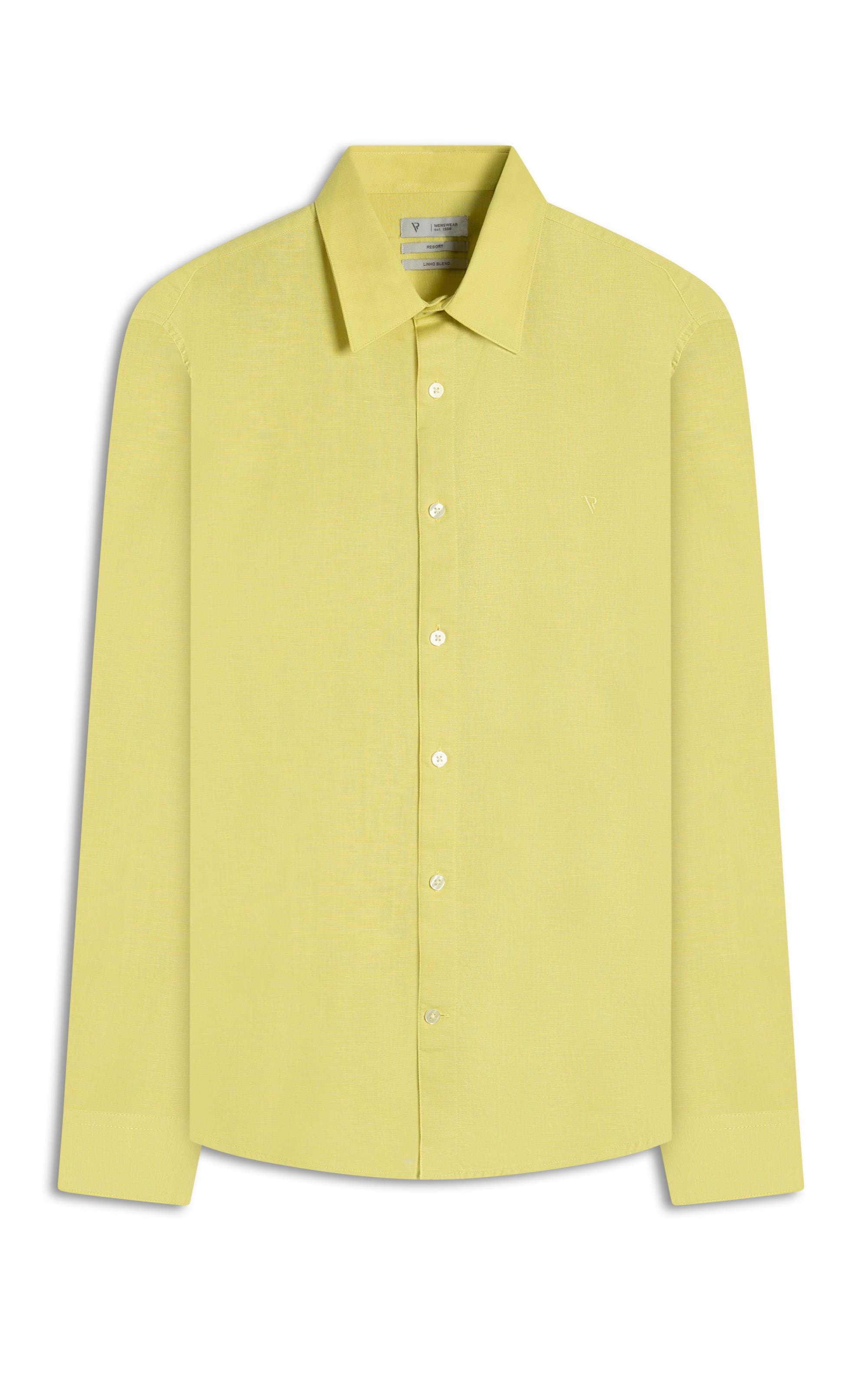 Camisa Linho Unicollor Classic Irish Lemom