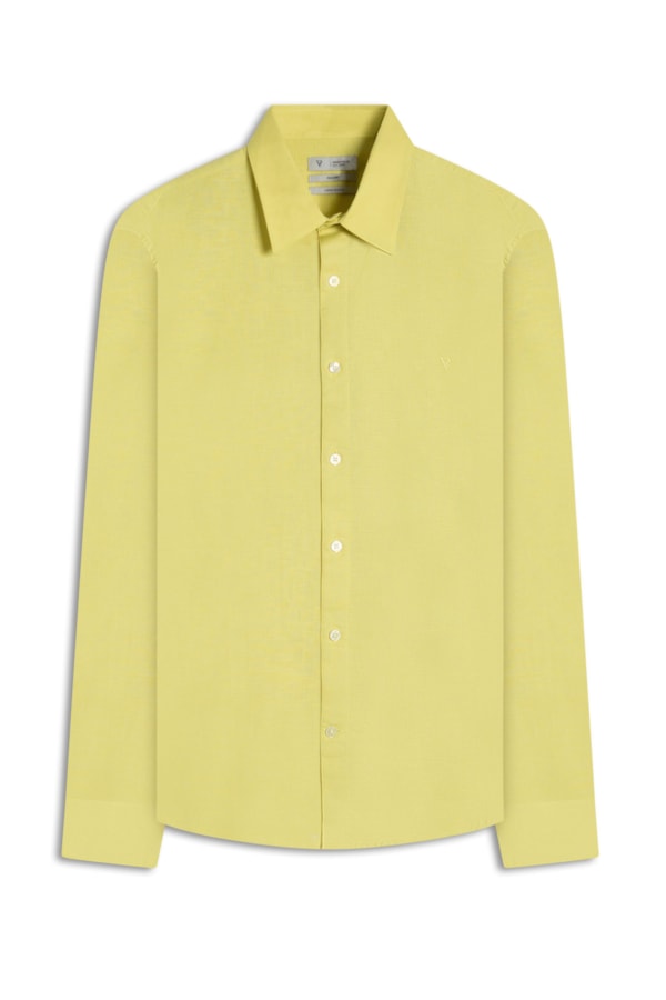 Camisa Linho Unicollor Classic Irish Lemom