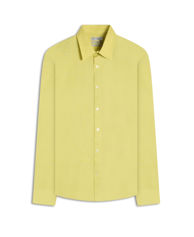 Camisa Linho Unicollor Classic Irish Lemom