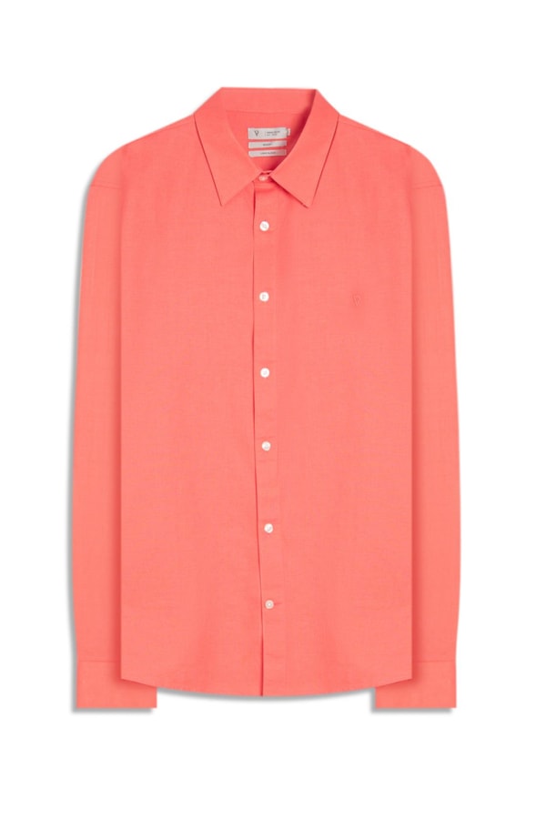 Camisa Linho Unicollor Classic Irish Melancia