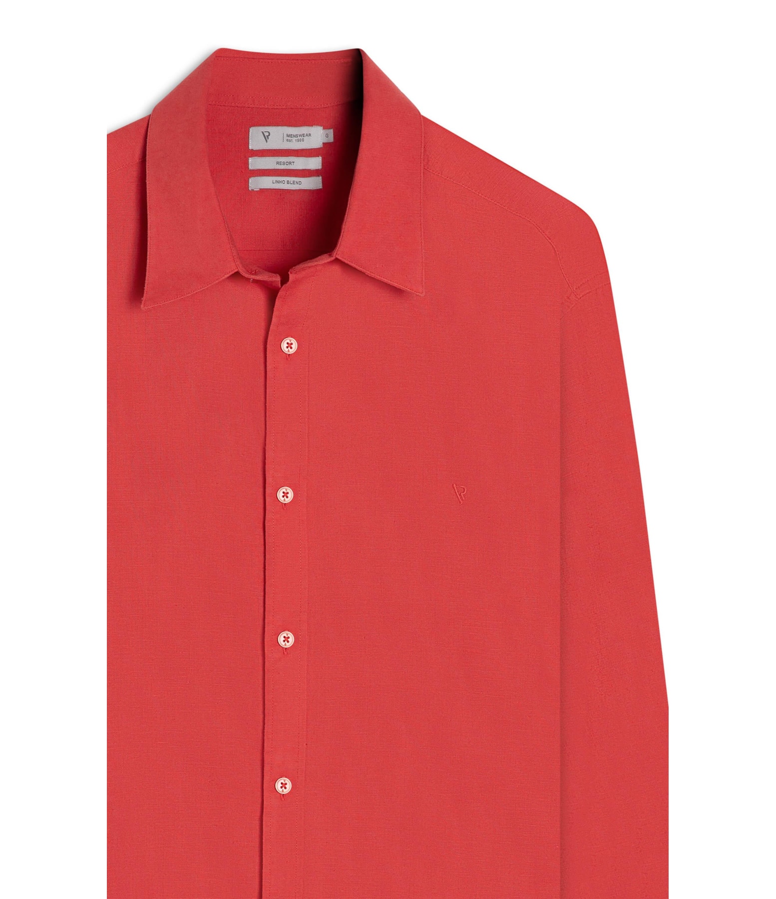 Camisa Linho Unicollor Classic Irish Rosa