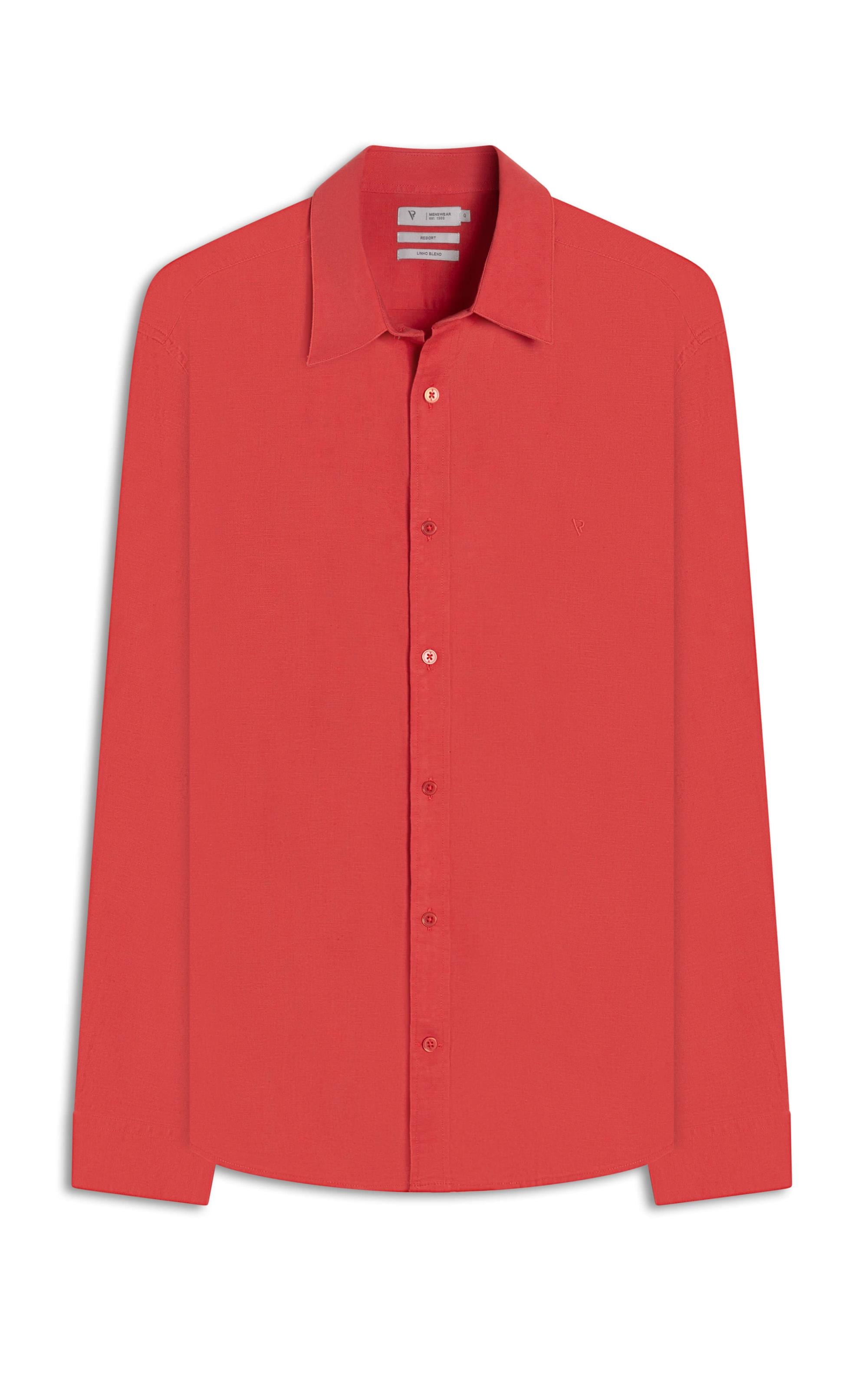 Camisa Linho Unicollor Classic Irish Rosa