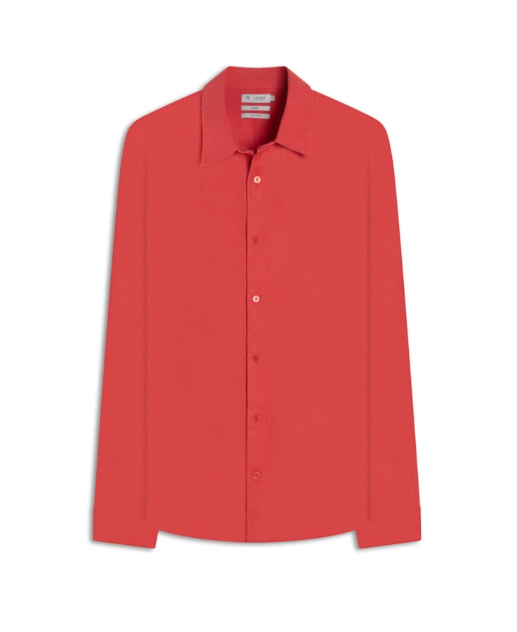 Camisa Linho Unicollor Classic Irish Rosa