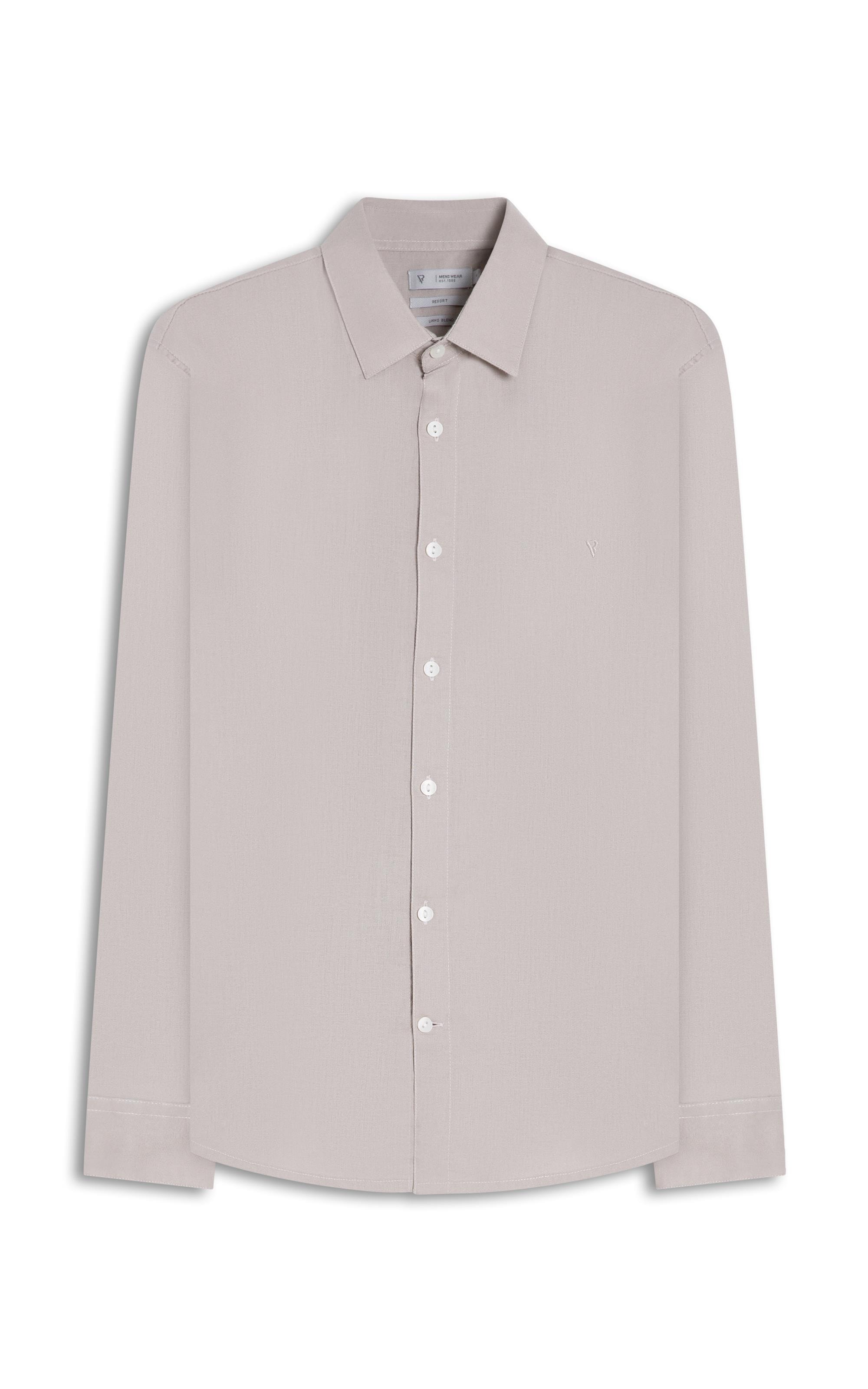 Camisa Linho  Unicollor Classic Shangai Areia Seca