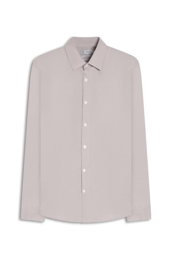 Camisa Linho  Unicollor Classic Shangai Areia Seca