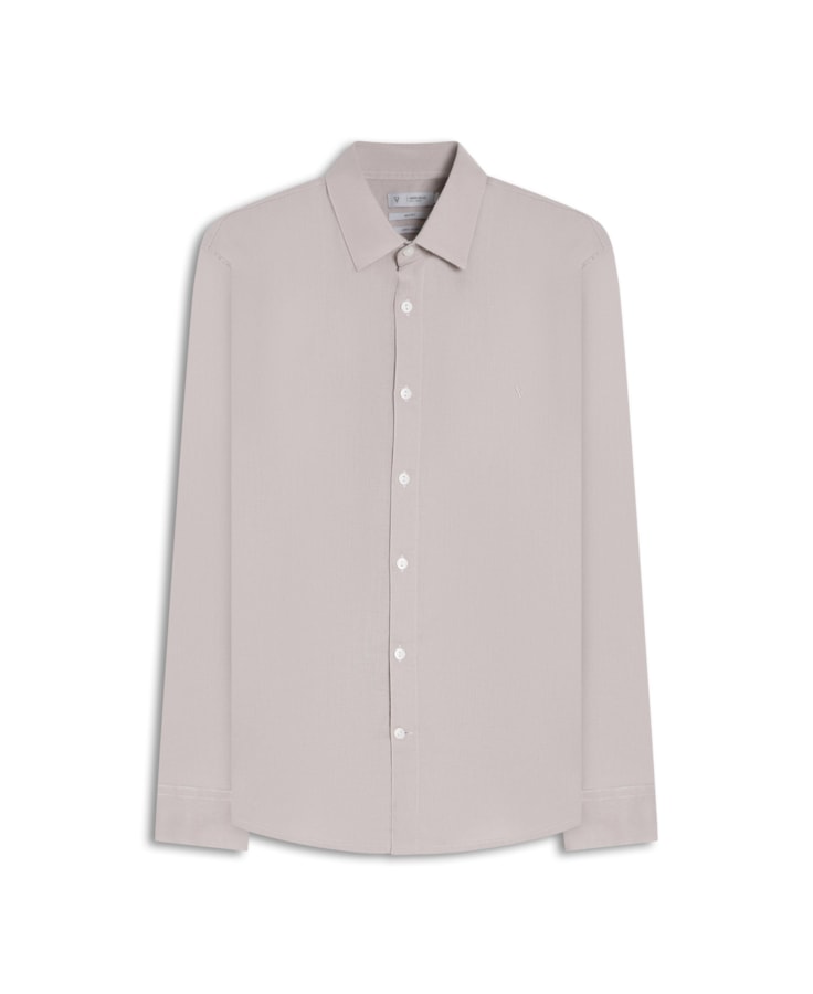 Camisa Linho  Unicollor Classic Shangai Areia Seca