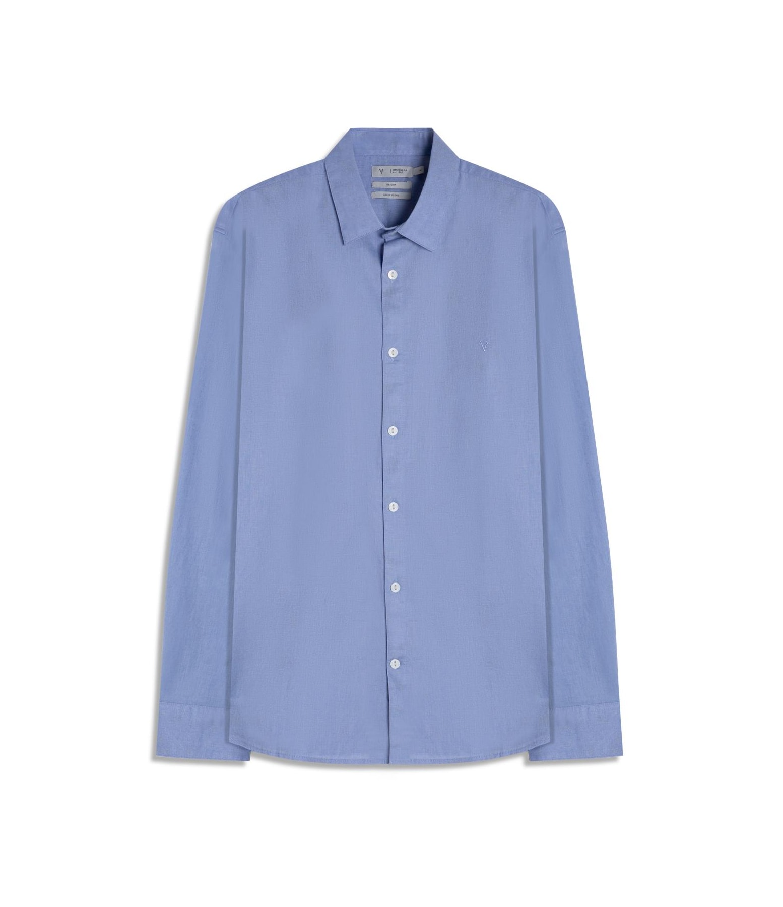 Camisa Linho  Unicollor Classic Shangai Azul Claro