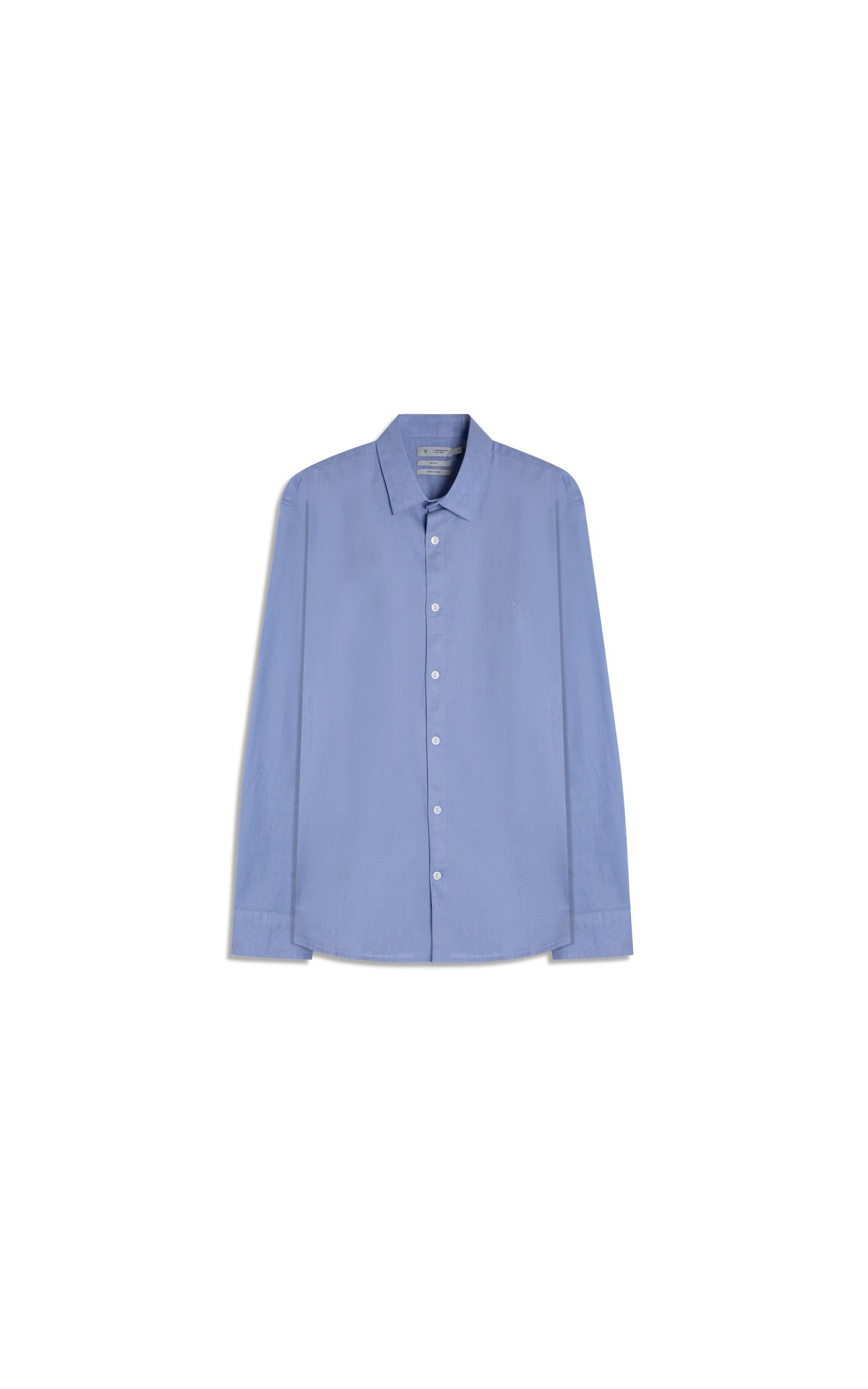 Camisa Linho  Unicollor Classic Shangai Azul Claro