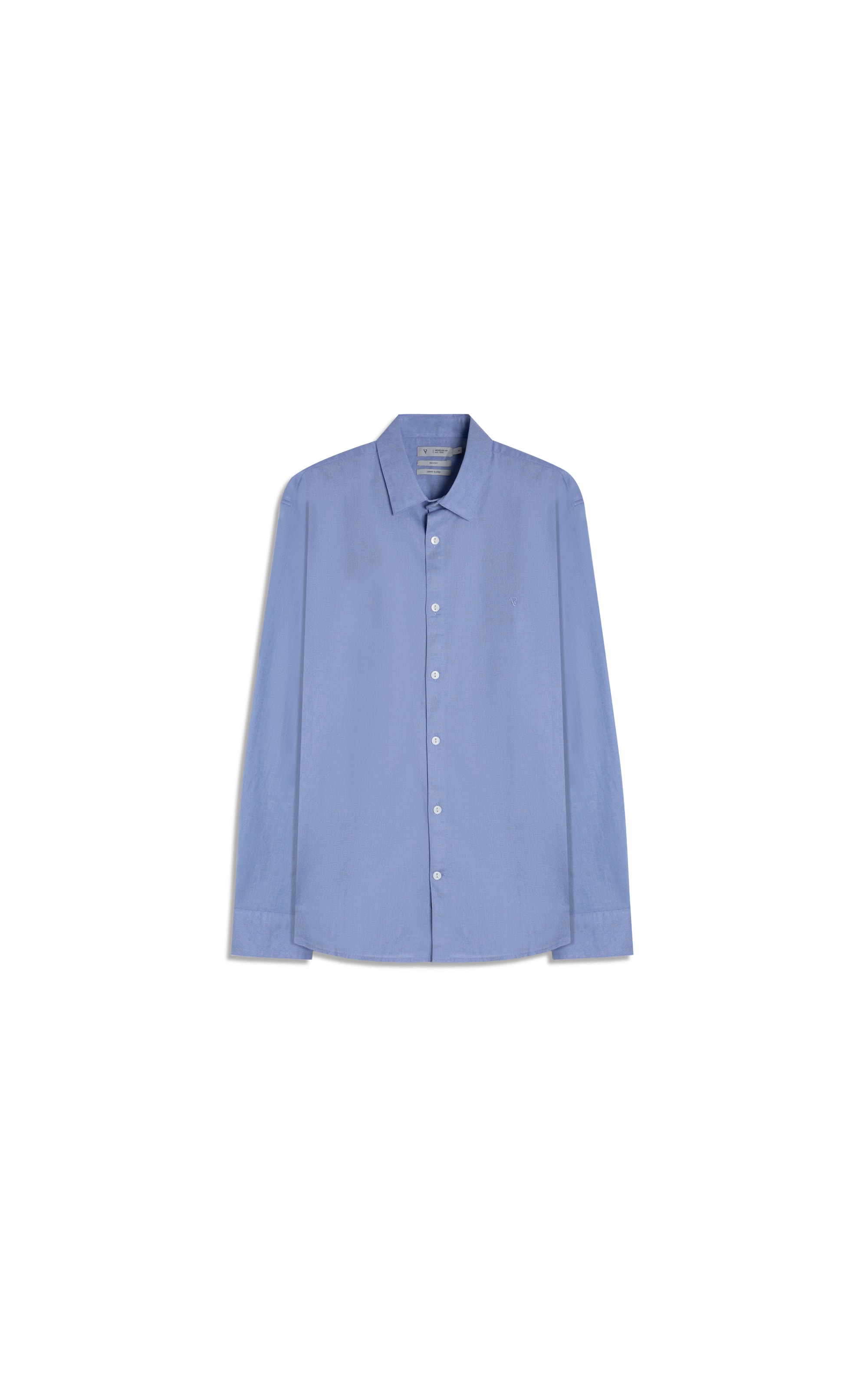 Camisa Linho  Unicollor Classic Shangai Azul Claro
