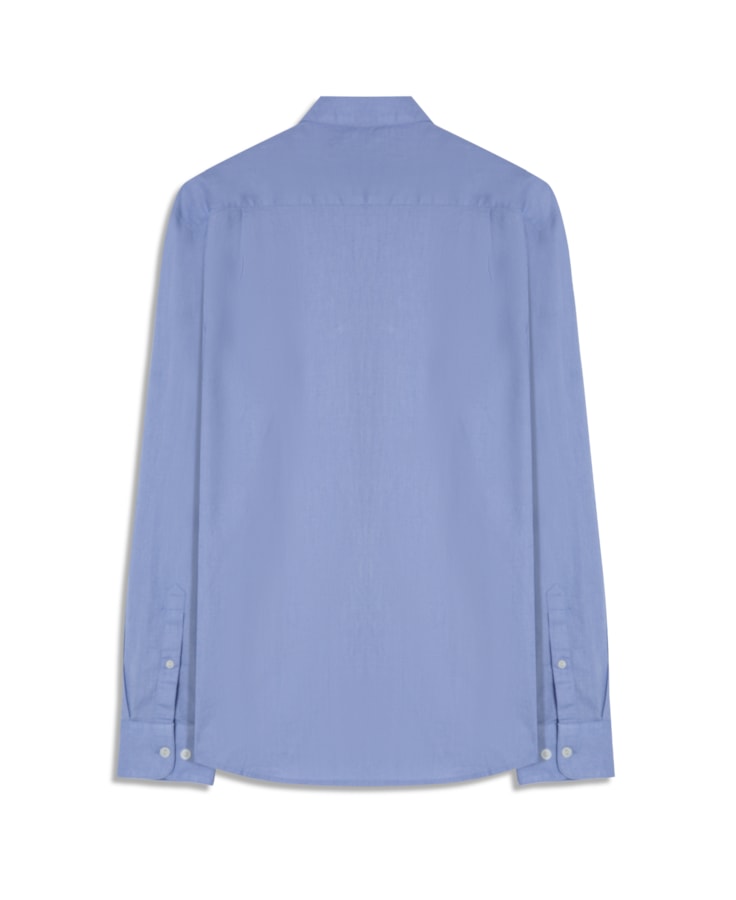 Camisa Linho  Unicollor Classic Shangai Azul Claro